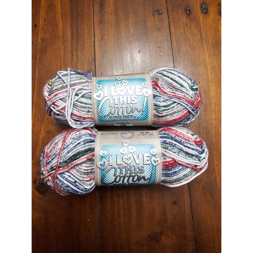 Hobby Lobby I Love This Cotton Yarn Walk in the park 2 Skeins 3oz Each